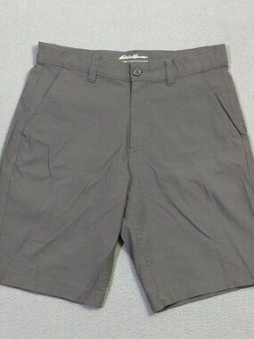 Eddie Bauer Travex Shorts Men's 32 Gray Horizon Guide Chino 10" Nylon Outdoor